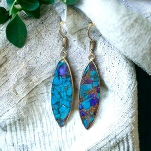 Copper Turquoise Sterling Silver Earrings​